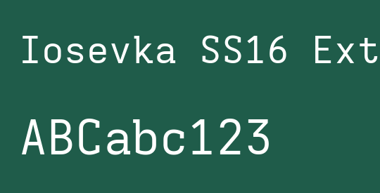 Iosevka SS16 Extended