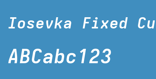 Iosevka Fixed Curly ExObl