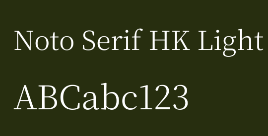 Noto Serif HK Light