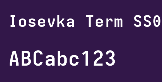Iosevka Term SS08 Extended