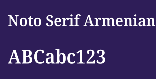 Noto Serif Armenian SemiCondensed SemiBold