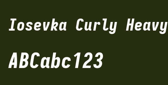 Iosevka Curly Heavy