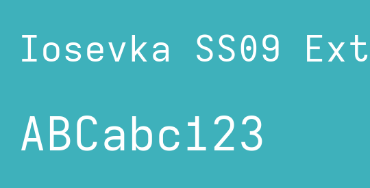 Iosevka SS09 Extended
