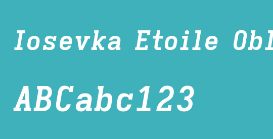 Iosevka Etoile Oblique