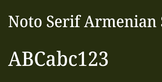 Noto Serif Armenian SemiCondensed Medium