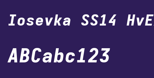 Iosevka SS14 HvExObl