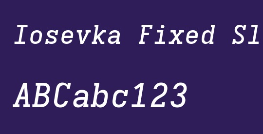 Iosevka Fixed Slab MdExObl