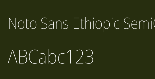 Noto Sans Ethiopic SemiCondensed Thin