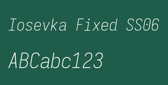 Iosevka Fixed SS06 Extralight