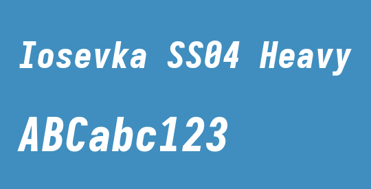 Iosevka SS04 Heavy Oblique