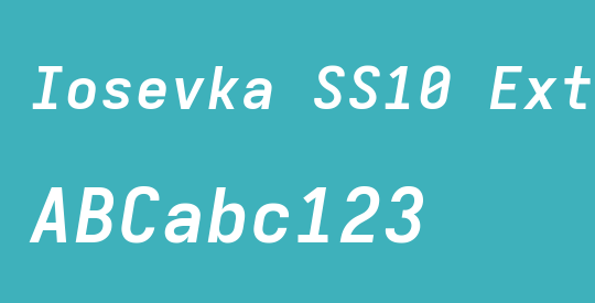 Iosevka SS10 Extended Oblique