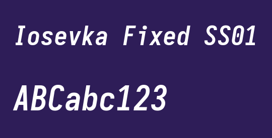 Iosevka Fixed SS01