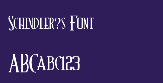 Schindler?s Font