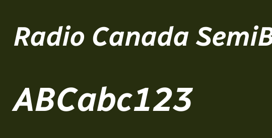 Radio Canada SemiBold