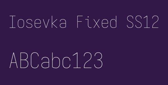 Iosevka Fixed SS12 Thin