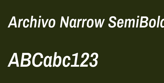 Archivo Narrow SemiBold