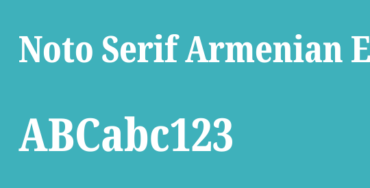 Noto Serif Armenian ExtraCondensed ExtraBold