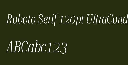 Roboto Serif 120pt UltraCondensed ExtraLight
