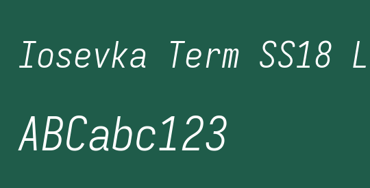 Iosevka Term SS18 Light