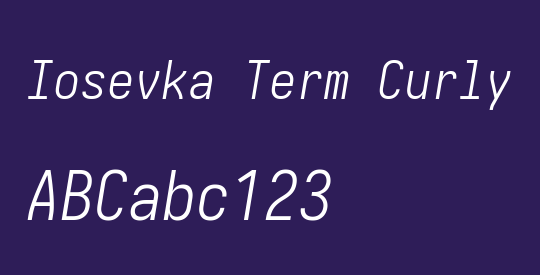 Iosevka Term Curly LtObl