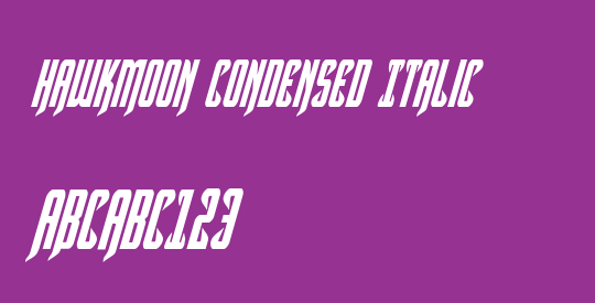 Hawkmoon Condensed Italic