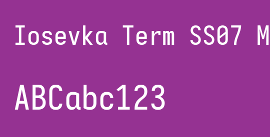 Iosevka Term SS07 Medium