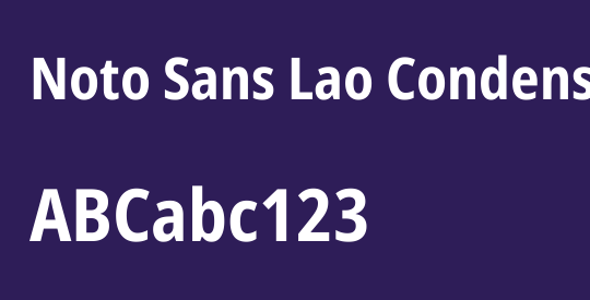 Noto Sans Lao Condensed