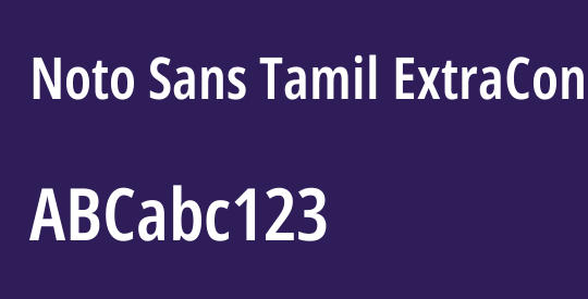 Noto Sans Tamil ExtraCondensed SemiBold
