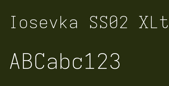 Iosevka SS02 XLtEx