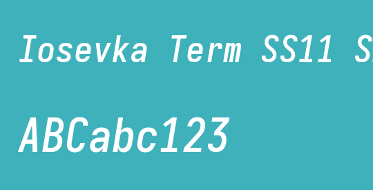 Iosevka Term SS11 SmBdObl