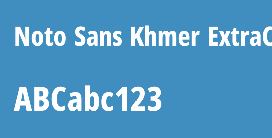 Noto Sans Khmer ExtraCondensed ExtraBold