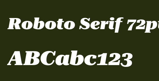 Roboto Serif 72pt Expanded Black