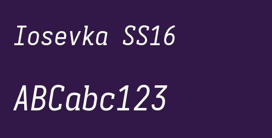 Iosevka SS16