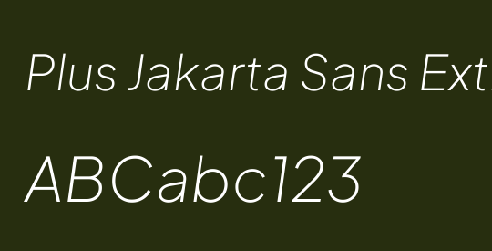 Plus Jakarta Sans ExtraLight