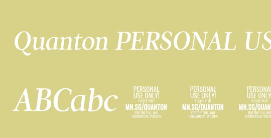 Quanton PERSONAL USE ONLY
