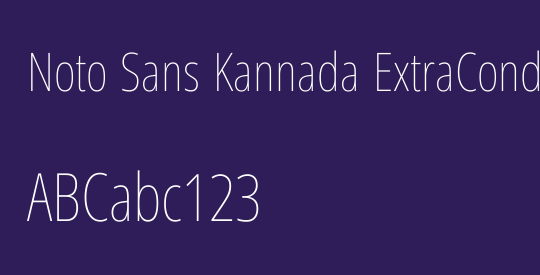 Noto Sans Kannada ExtraCondensed Thin