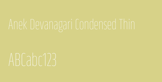Anek Devanagari Condensed Thin