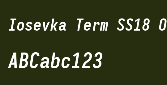Iosevka Term SS18 Oblique