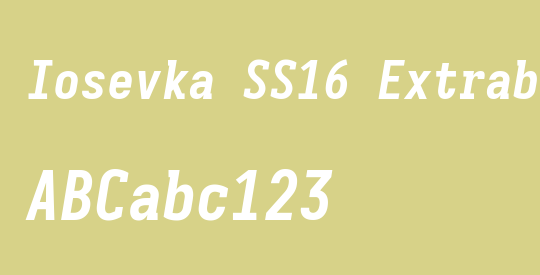 Iosevka SS16 Extrabold Oblique