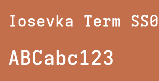 Iosevka Term SS02 SmBdEx