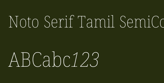 Noto Serif Tamil SemiCondensed Thin