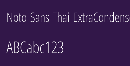 Noto Sans Thai ExtraCondensed ExtraLight