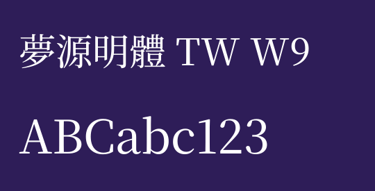 夢源明體 TW W9