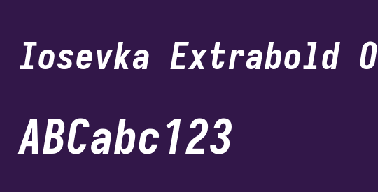 Iosevka Extrabold Oblique