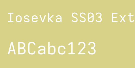Iosevka SS03 Extended