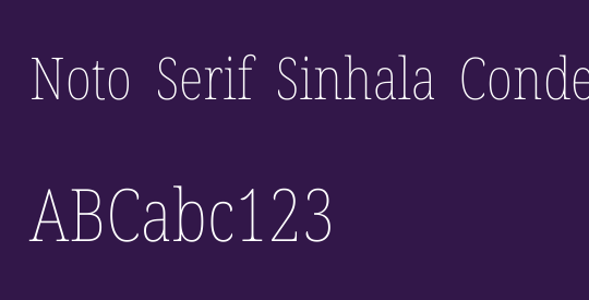 Noto Serif Sinhala Condensed Thin