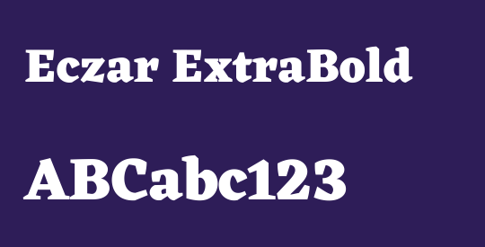 Eczar ExtraBold