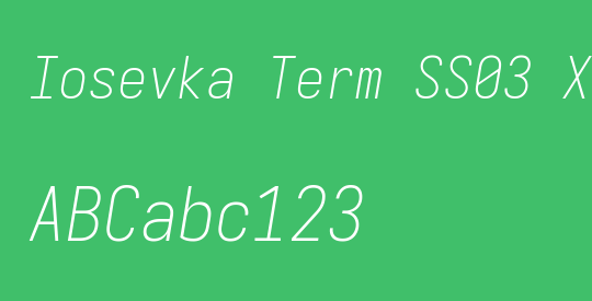 Iosevka Term SS03 XLtObl