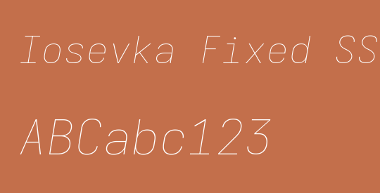 Iosevka Fixed SS11 ThExObl