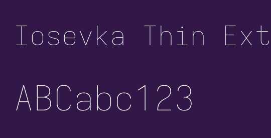Iosevka Thin Extended